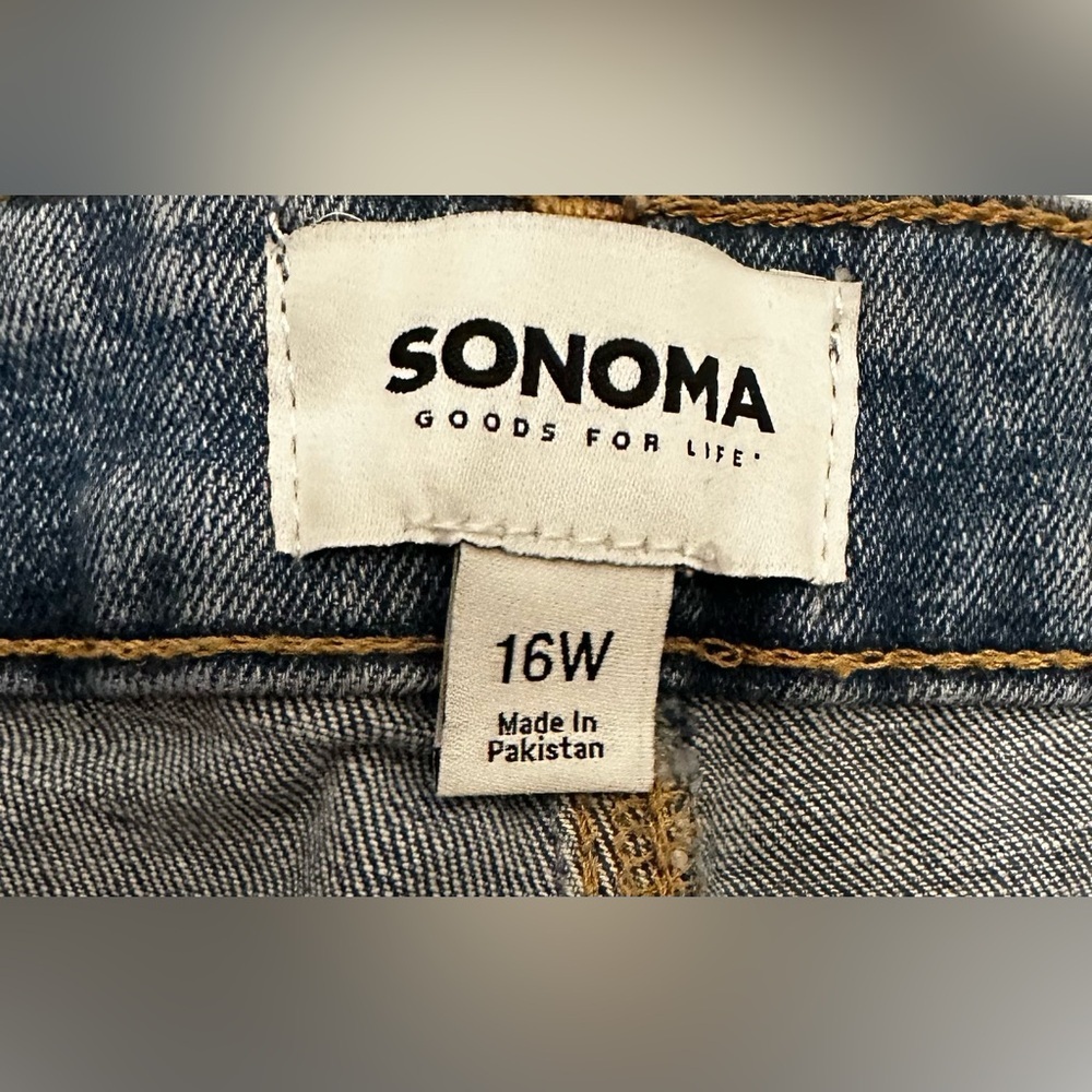 NWT Sonoma Women’s High Rise Straight Dark Blue Jeans Size 16W - Picture 3 of 6